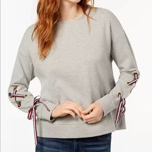 TOMMY HILFIGER LACE UP SWEAT SHIRT